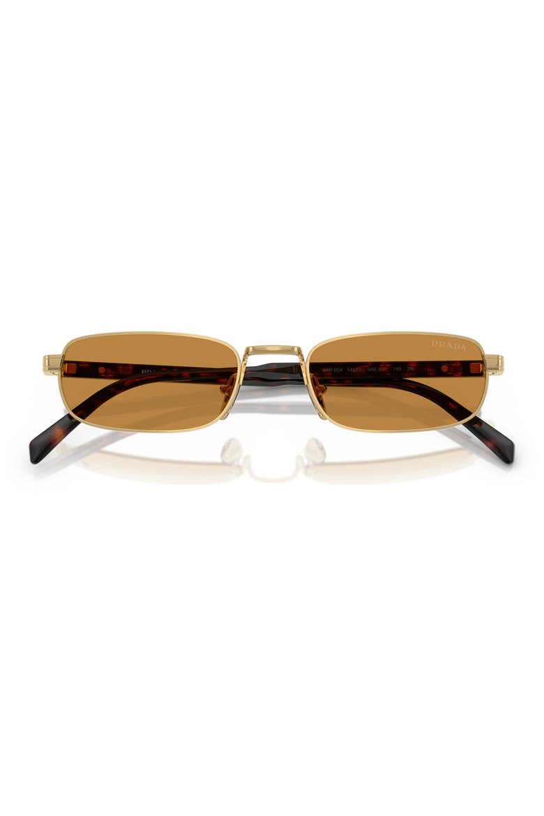 54mm Rectangular Sunglasses, Alternate, color, DARK HONEY