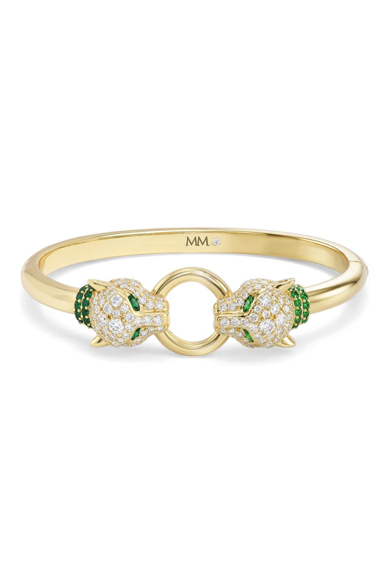 Jaguar Cubic Zirconia Cuff Bracelet, Main, color, GOLD-WHITE