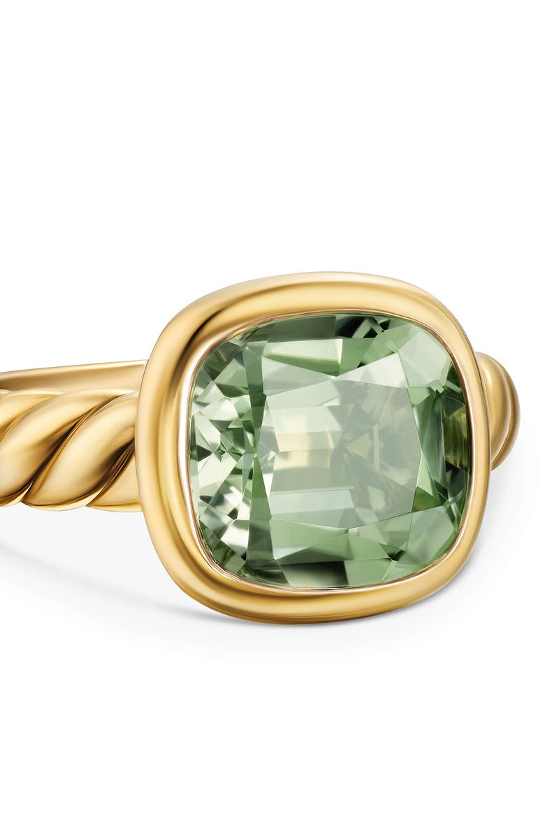 David Yurman DY Mercer<sup>®</sup> Stone Ring in 18K Yellow Gold with Prasiolite, 10mm, Alternate, color, New Prasiolite