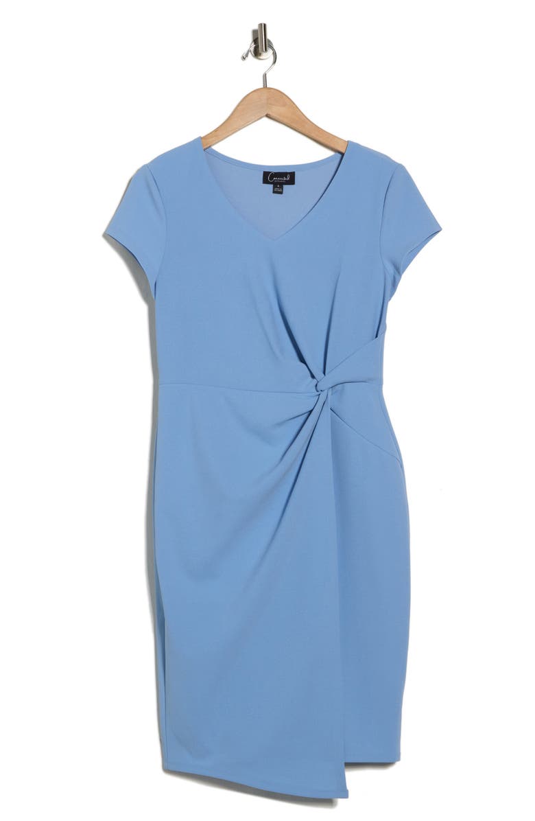 Connected Apparel Twist Detail Asymmetric Hem Dress, Alternate, color, 