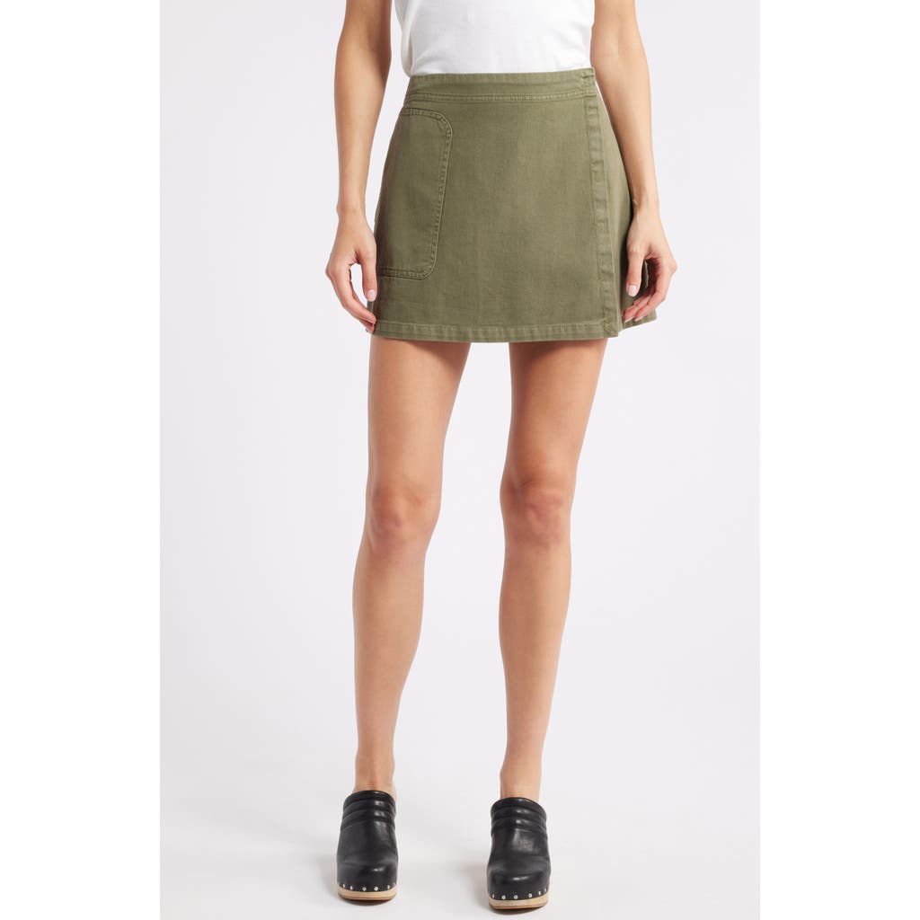 TREASURE & BOND TREASURE & BOND WASH EFFECT COTTON UTILITY MINISKIRT