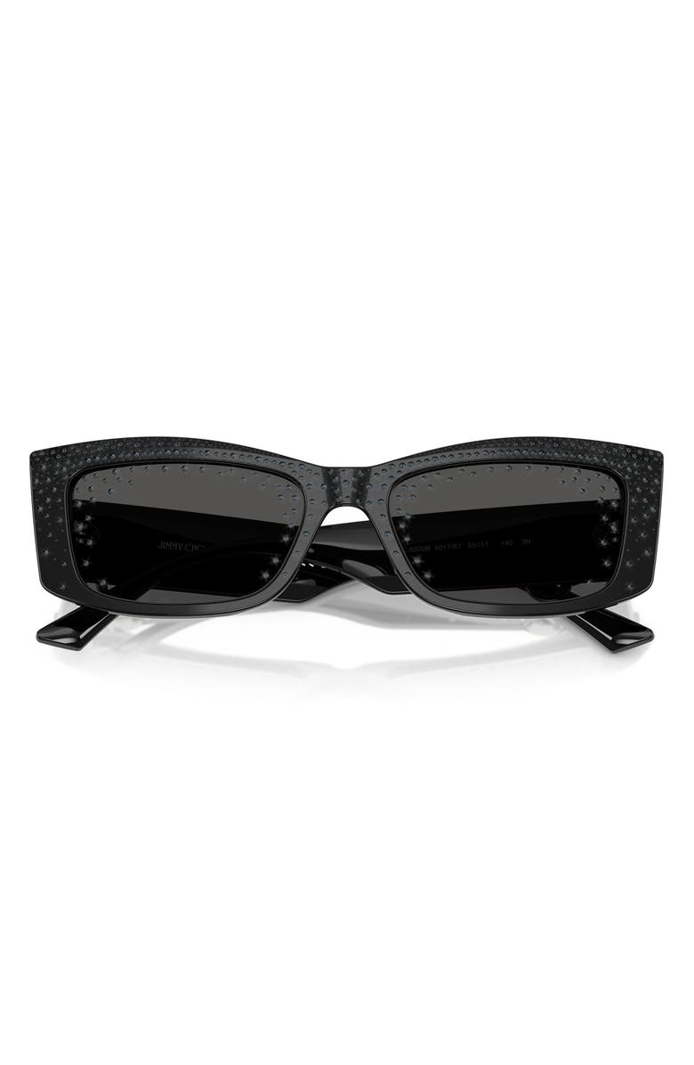 Jimmy Choo 55mm Pillow Sunglasses, Alternate, color, Black / Dark Grey