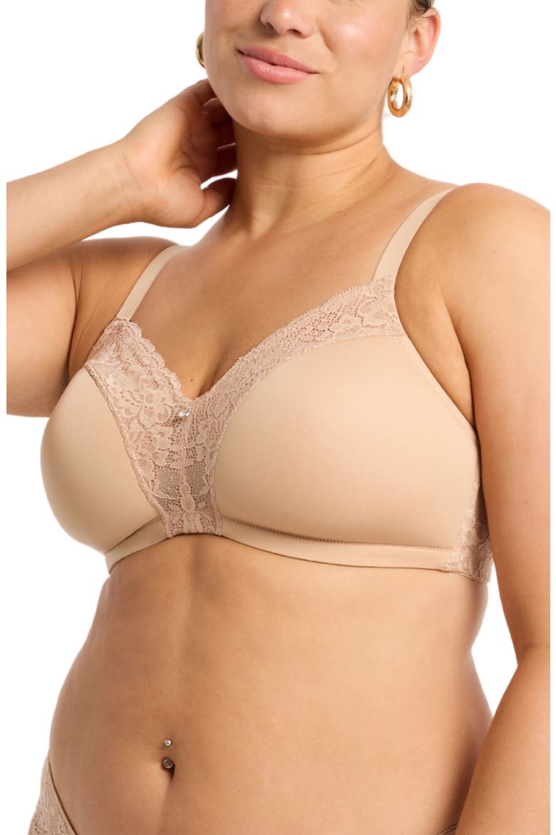 Dream Wireless T-Shirt Bra, Alternate, color, SAND