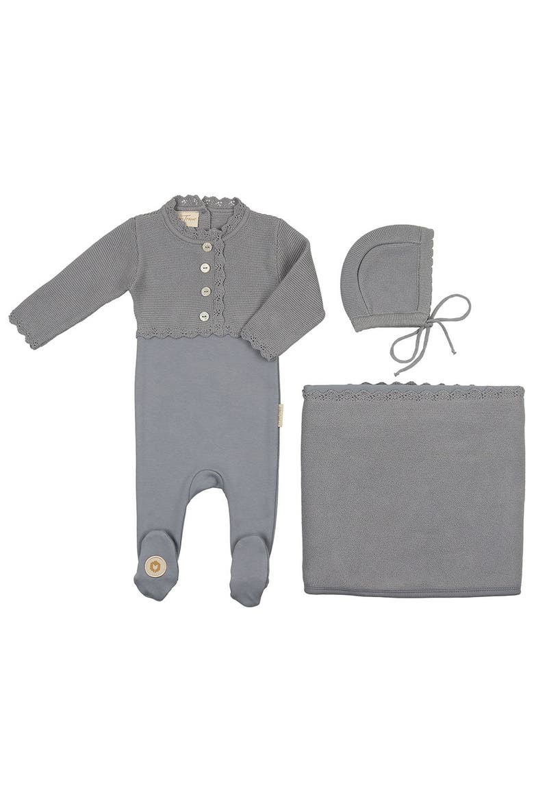 Mock-Cardigan Layette Set, Main, color, Slate Blue