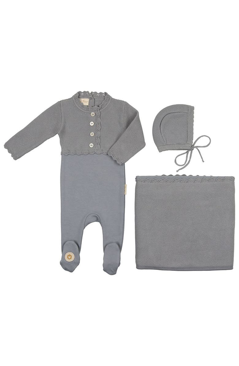 Mon Tresor Bebe Mock-Cardigan Layette Set, Main, color, 