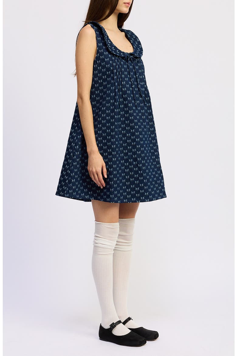 Violet Denim Minidress, Alternate, color, INDIGO BROWN MULTI