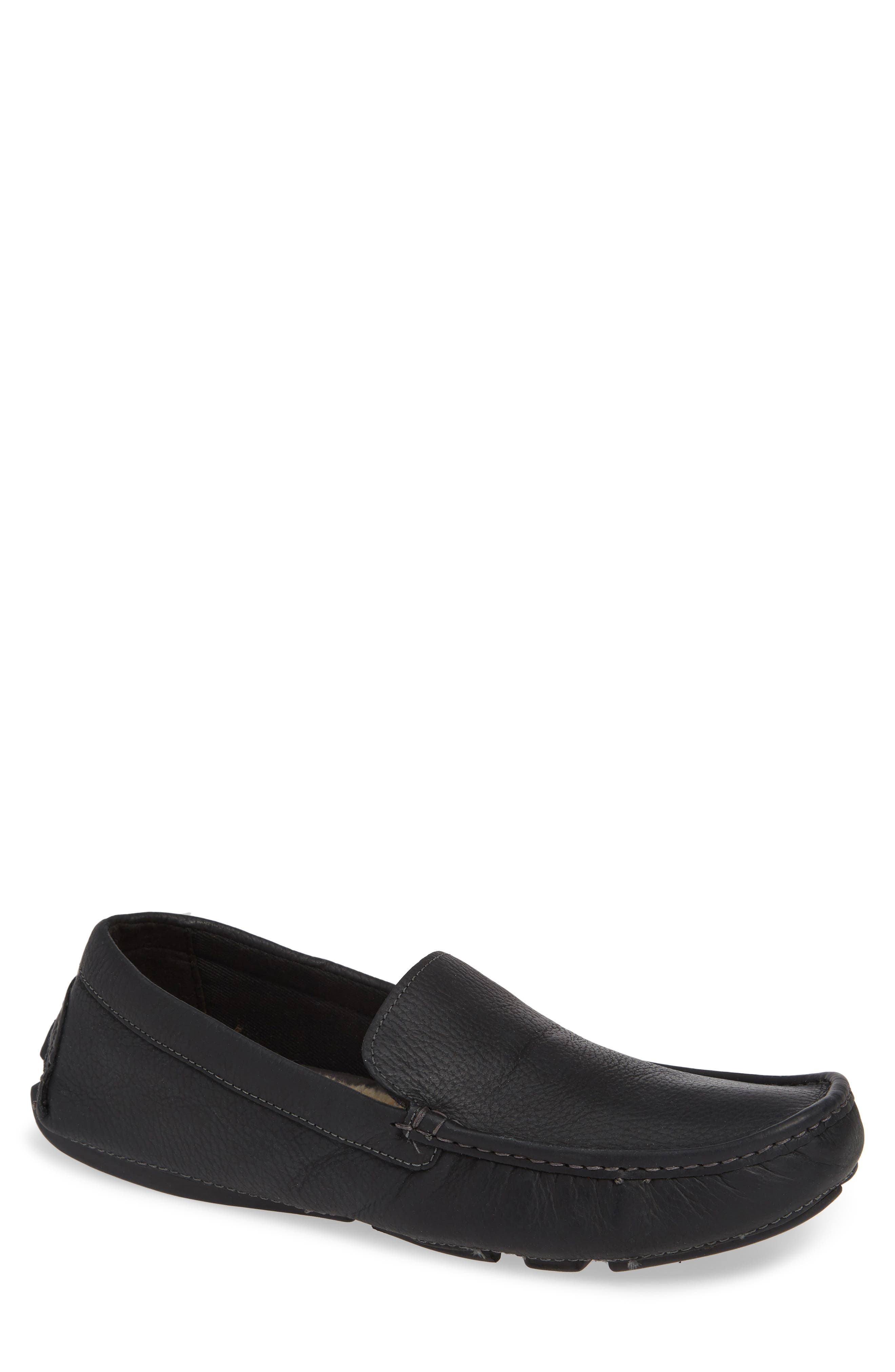 Alton Driving Shoe, Main, color, BLACK LEATHER