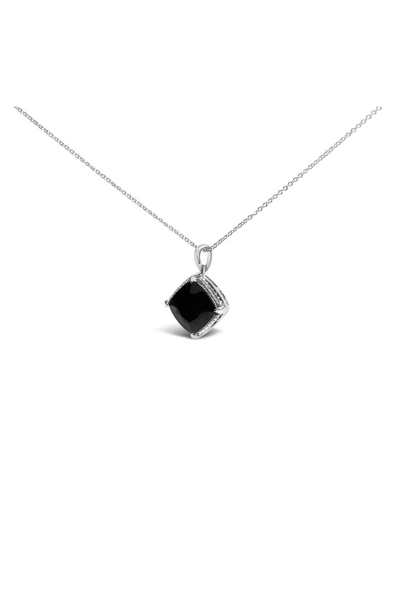 Haus of Brilliance Sterling Silver Cushion Onyx 3-Piece Jewelry Set Ring Earrings Pendant, Alternate, color, Silver