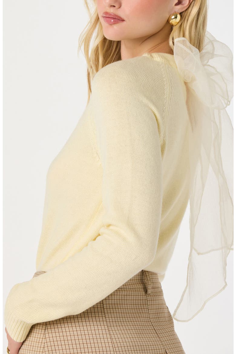 Organza Bow Sweater, Alternate, color, CREAM