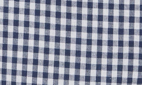 Elodie Gingham Fitted Crop Top In Navy