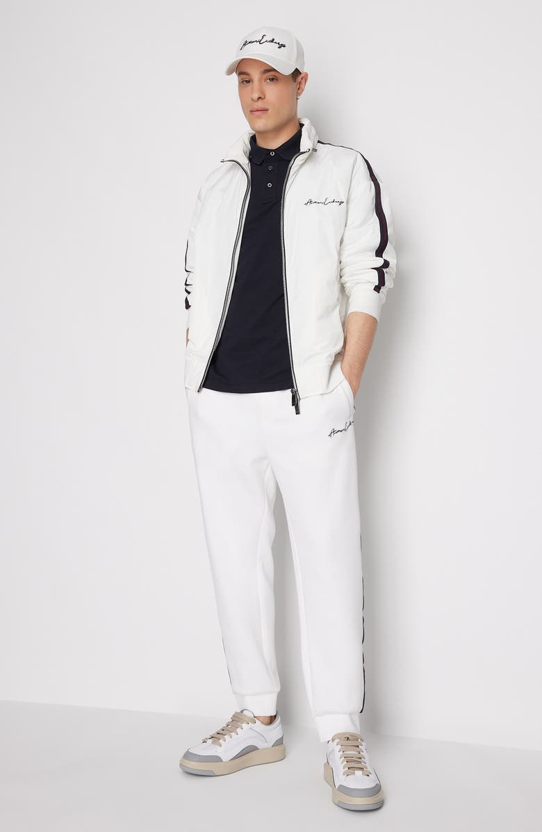 Armani Exchange Signature Logo Stretch Piqué Polo, Alternate, color,