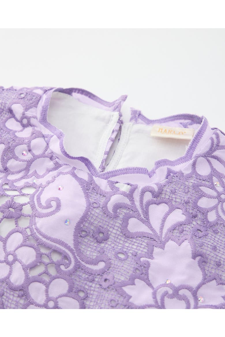 Emmelina Embroidered Mini Dress, Alternate, color, Lavender
