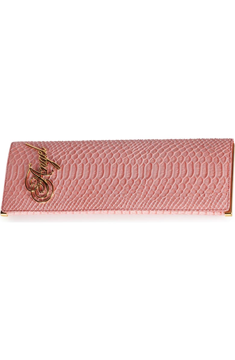Jeffrey Campbell Halo-C Leather Clutch, Main, color, Pink Snake