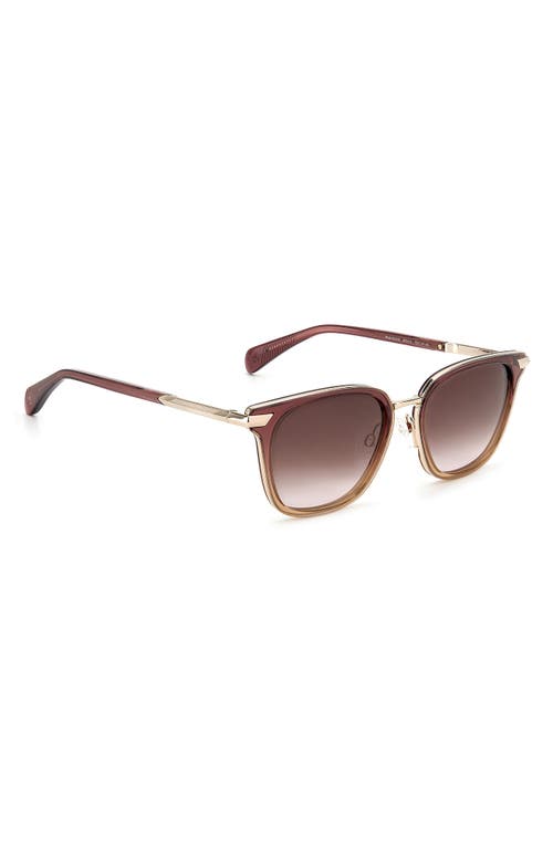 Rag & Bone 52mm Polarized Square Sunglasses In Brown