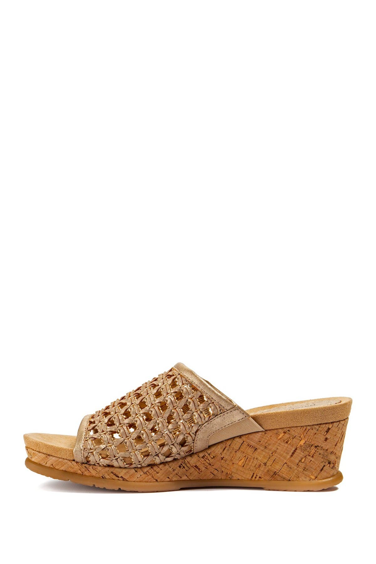 BARETRAPS Flossy Woven Wedge Sandal, Alternate, color, Soft Gold
