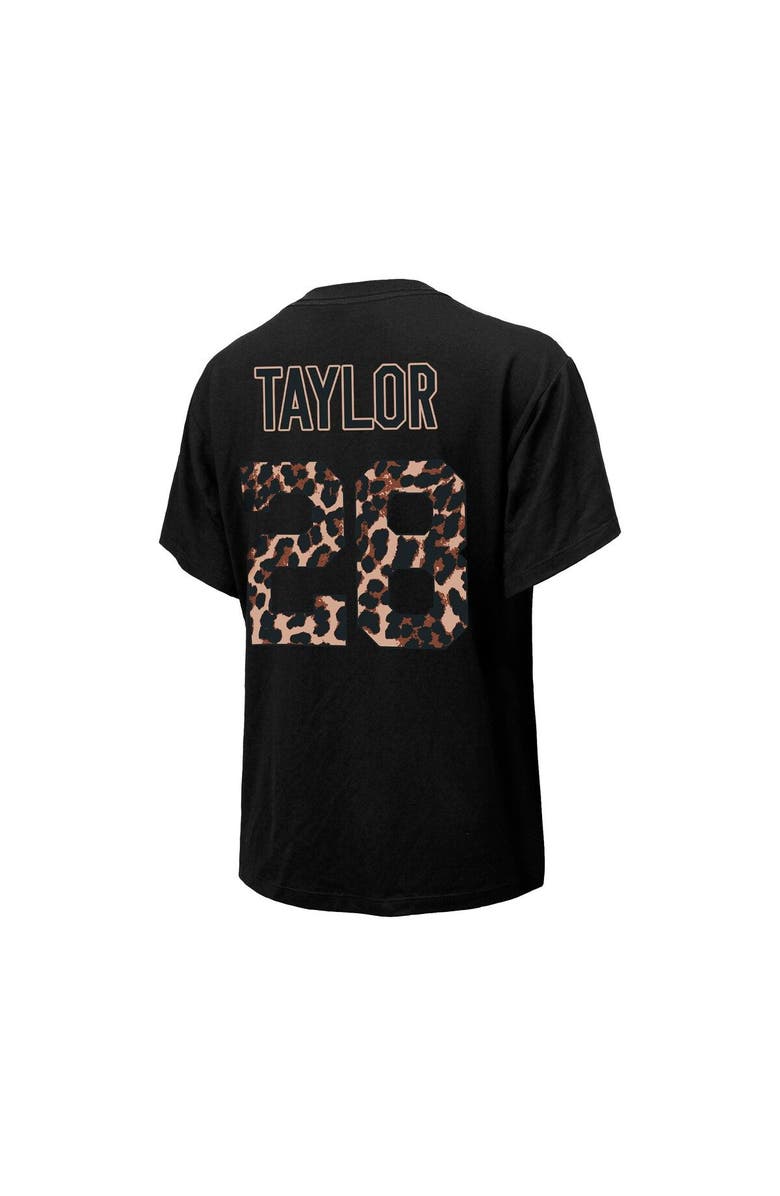 Majestic Threads Women's Majestic Threads Jonathan Taylor Black Indianapolis Colts Leopard Player Name & Number T-Shirt, Alternate, color, Black