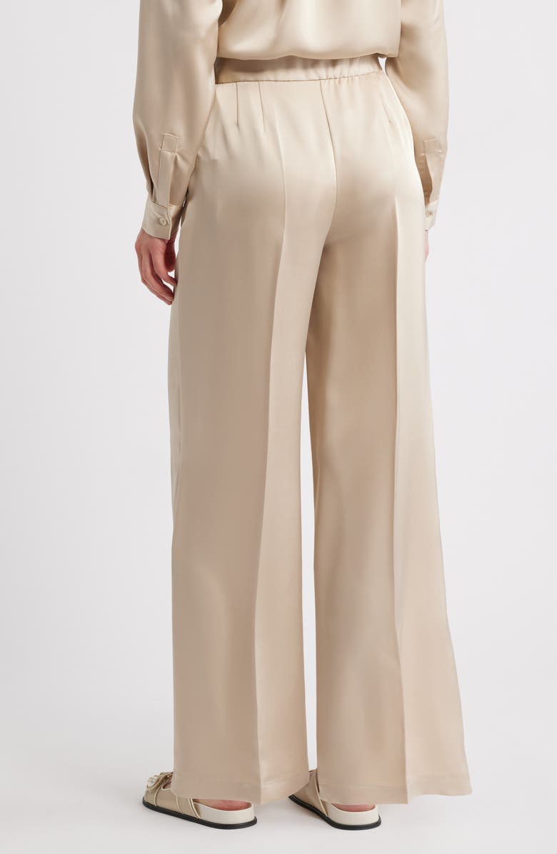 Tahari ASL Wide Leg Satin Pants, Alternate, color, Sand