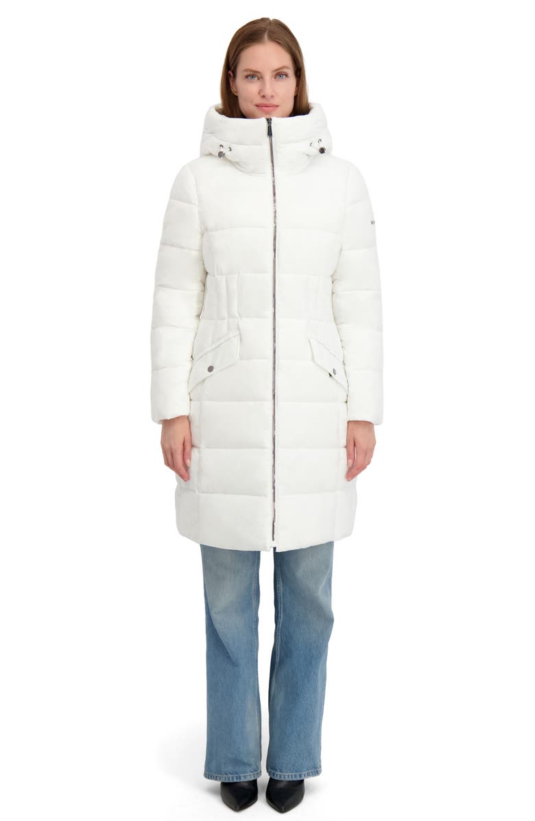 Laundry by Shelli Segal Hooded Puffer Coat, Alternate, color, White