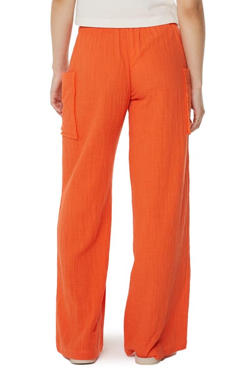 Roxy Sea Goldie Wide Leg Cotton Pants In Orange