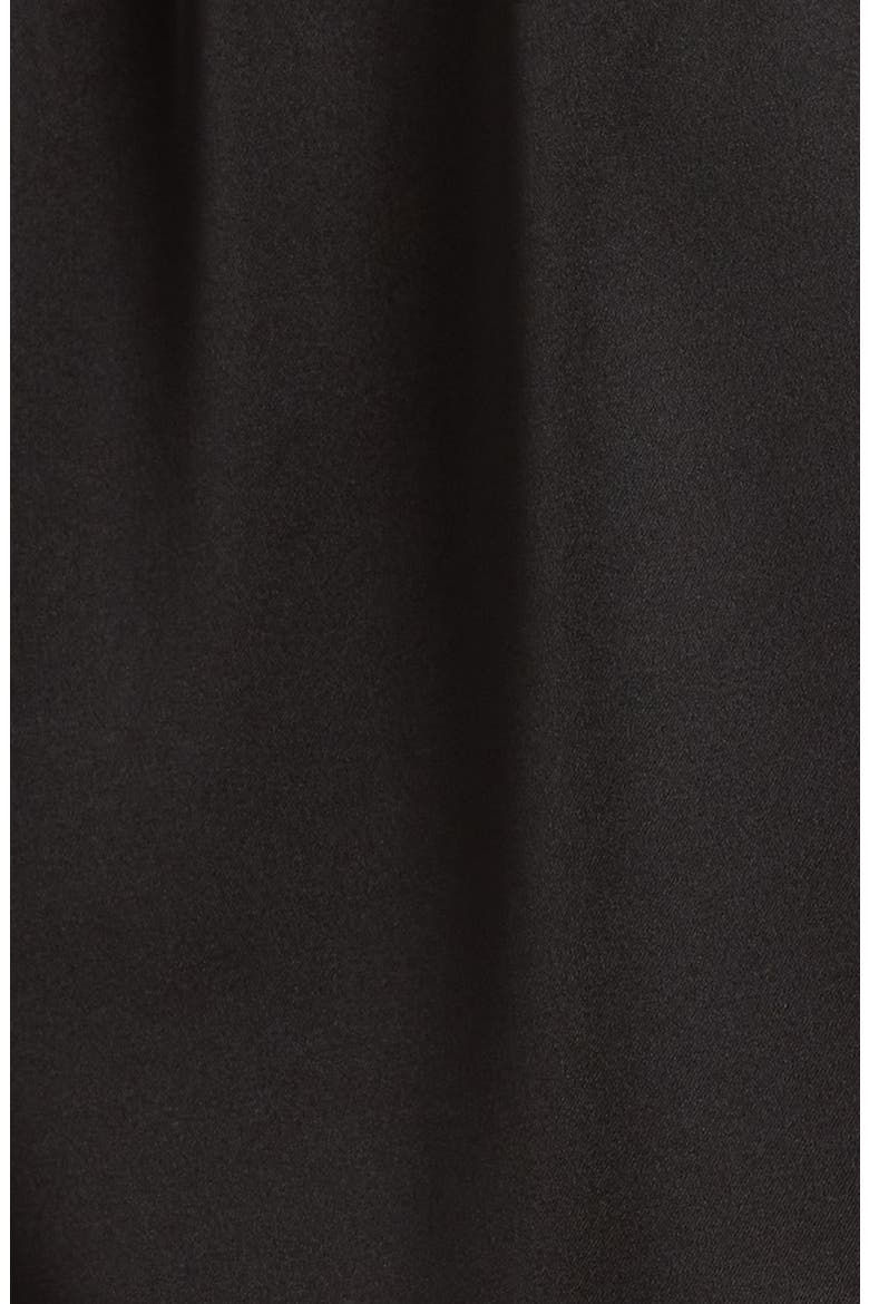 Confidence Eyelash Lace Trim Satin Shorts, Alternate, color, BLACK