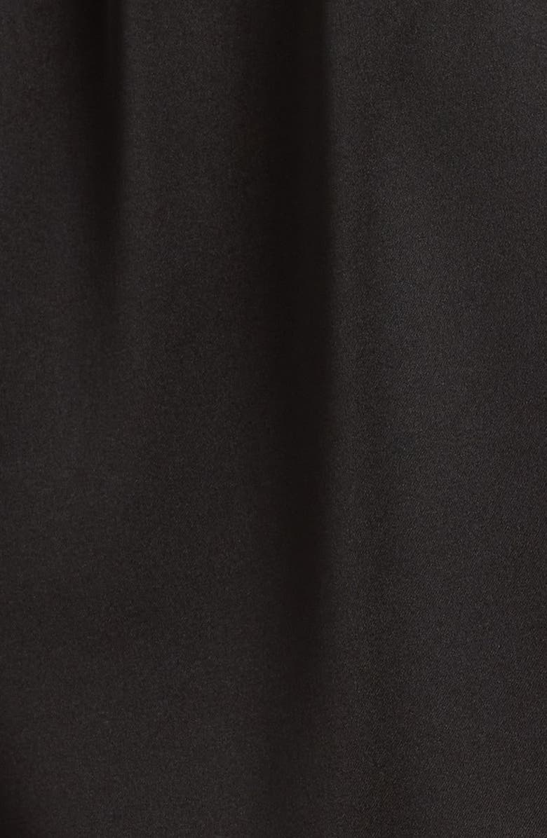 Etam Confidence Eyelash Lace Trim Satin Shorts, Alternate, color, Black