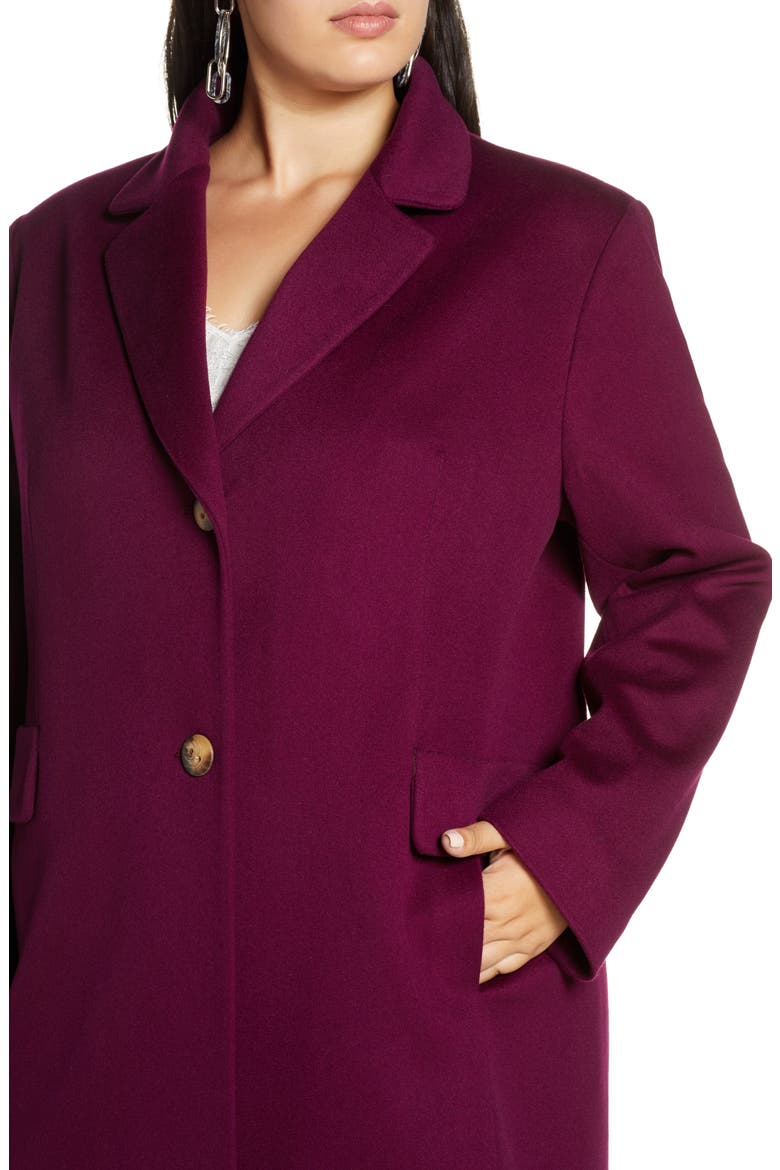 Notch Collar Coat (Nordstrom Exclusive), Alternate, color, AUBERGINE