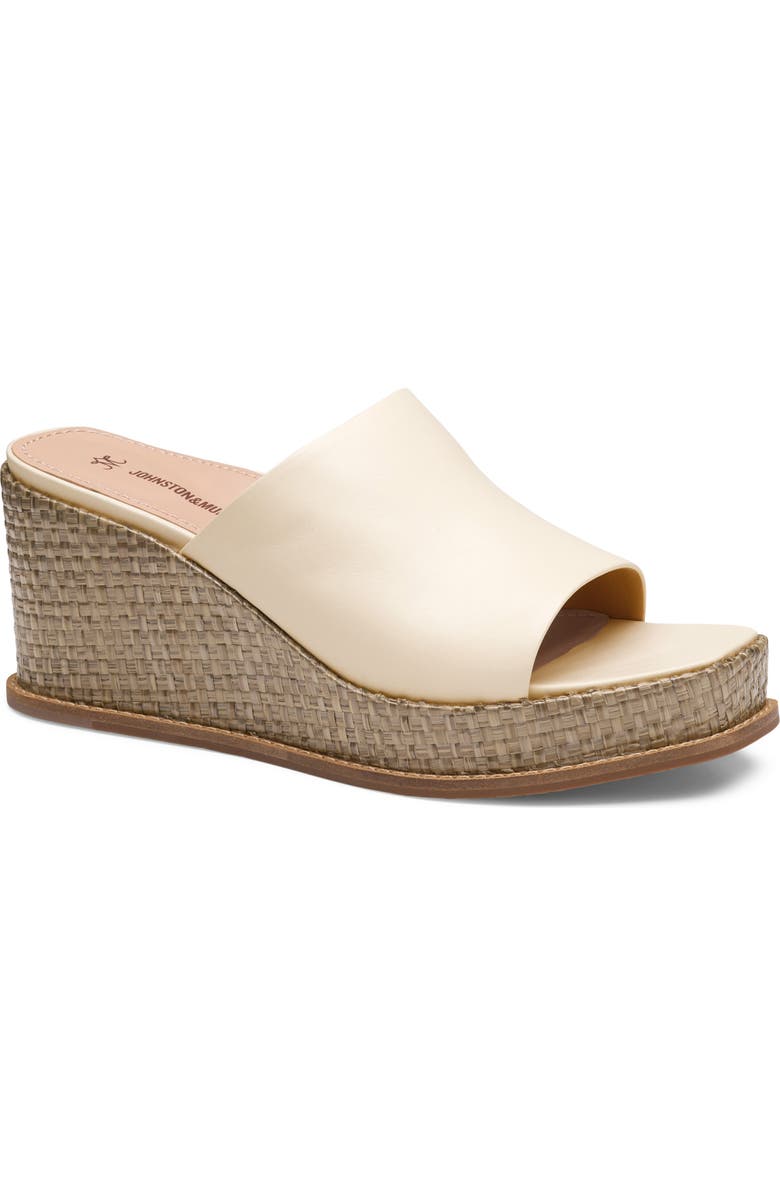 Johnston & Murphy Mallory Platform Wedge Slide Sandal, Main, color, Bone Nappa Leather