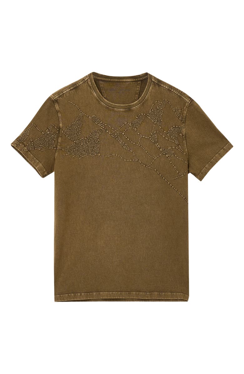 John Varvatos Desert Mountains Embroidered Organic Cotton T-Shirt, Alternate, color, Mushroom