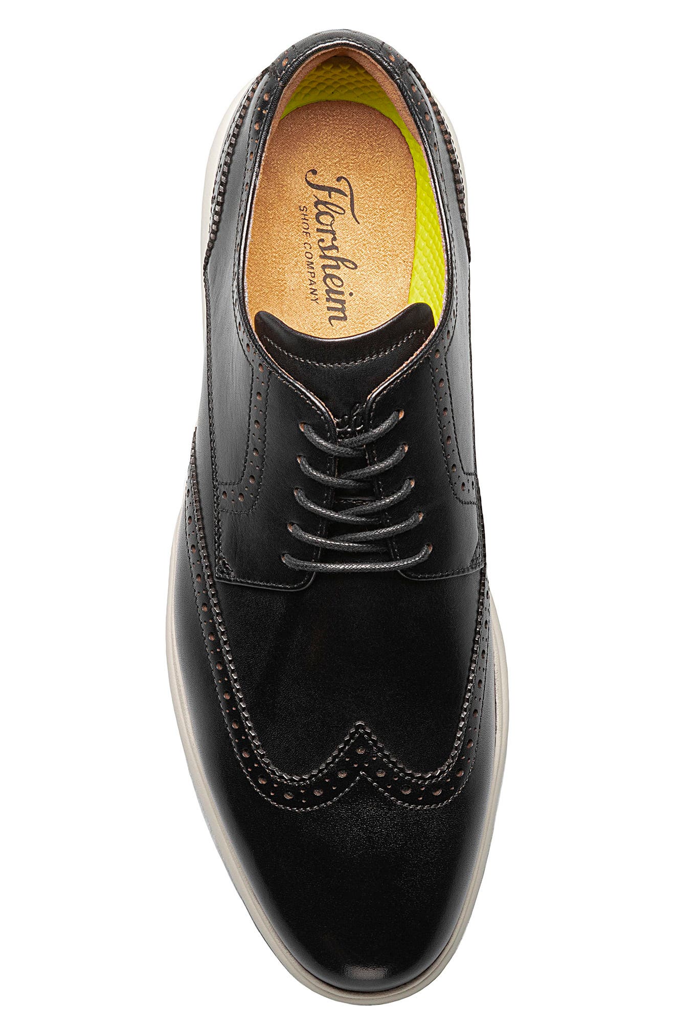 Florsheim Dash Wingtip Derby, Alternate, color, Black/ White