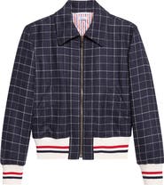 Thom Browne Windowpane Tweed Bomber Jacket