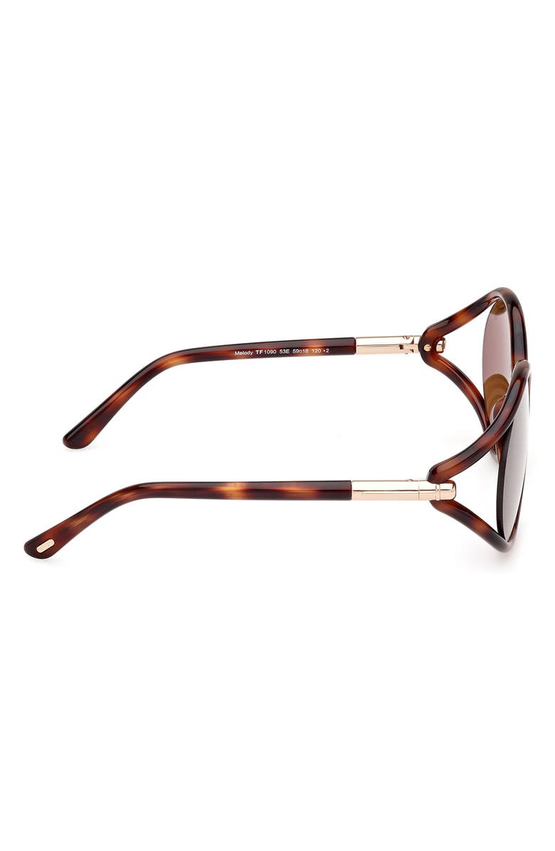 TOM FORD Melody 59mm Round Sunglasses, Alternate, color, Shiny Blonde Havana / Brown