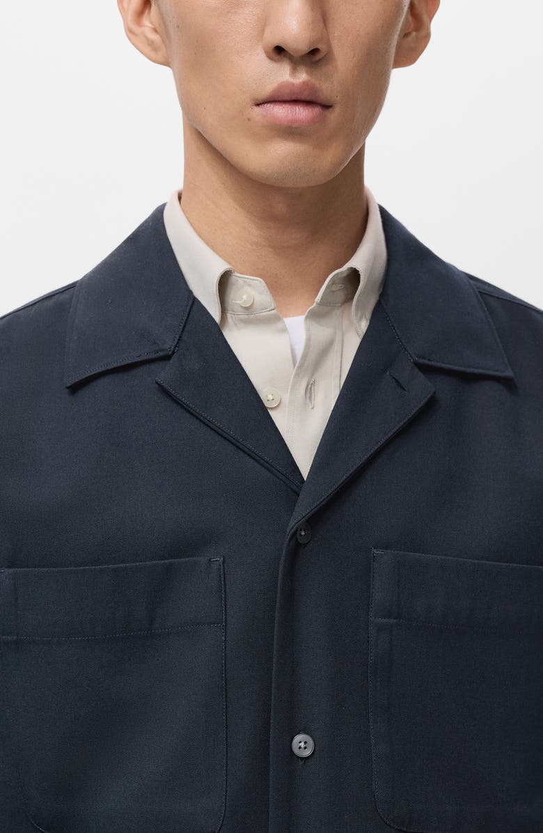 MANGO Regular Fit Overshirt, Alternate, color, Dark Navy