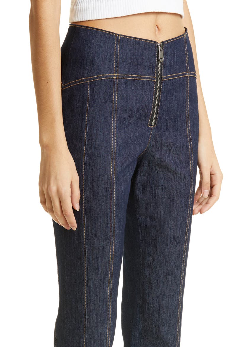 Loren Flare Leg Crop Denim Pants, Alternate, color, INDIGO