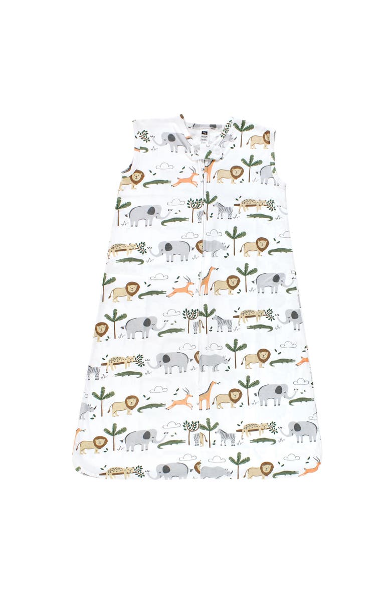 Hudson Baby Cotton Sleeveless Wearable Sleep Sack, Sack, Blanket, Main, color, Safari Life