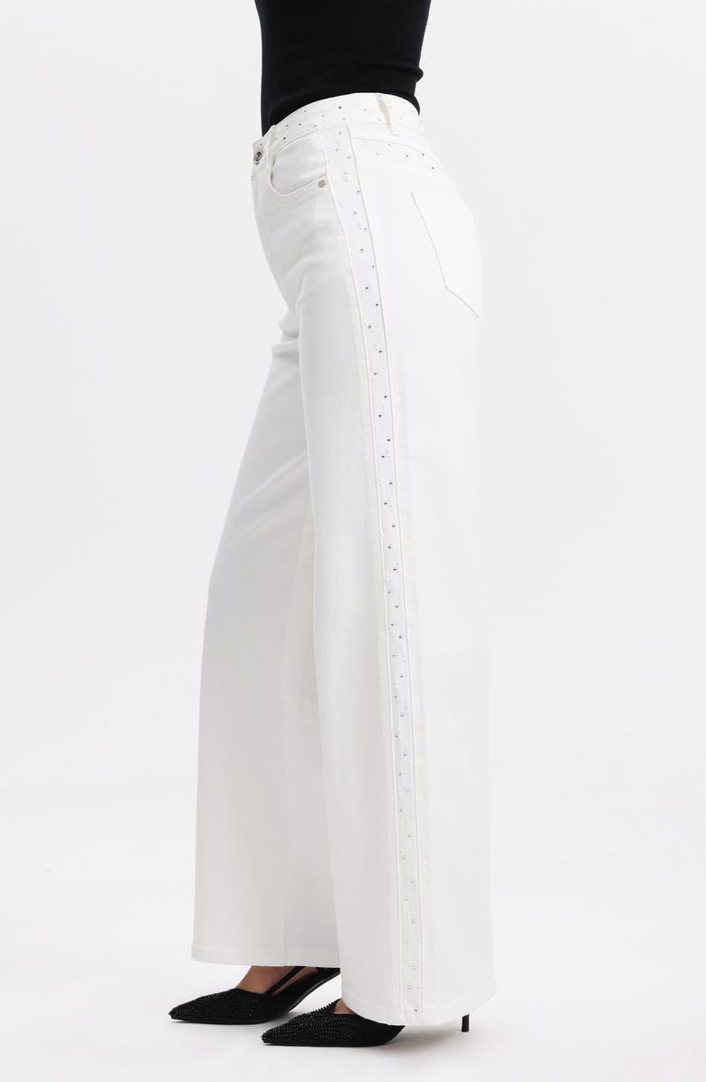 Bayeas Embellished High Waist Wide Leg Jeans, Alternate, color, 