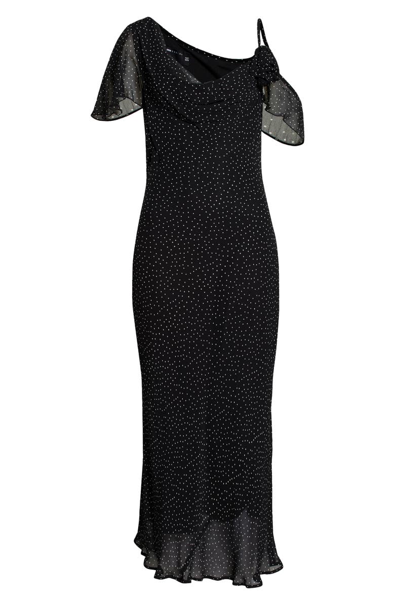 ASOS DESIGN Cowl Neck Polka Dot Midi Dress, Alternate, color,