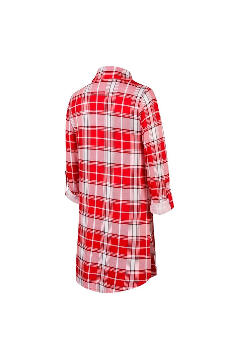 Women's Concepts Sport Scarlet San Francisco 49ers Ashford Plaid Knit Nightshirt, Alternate, color, Scarlet