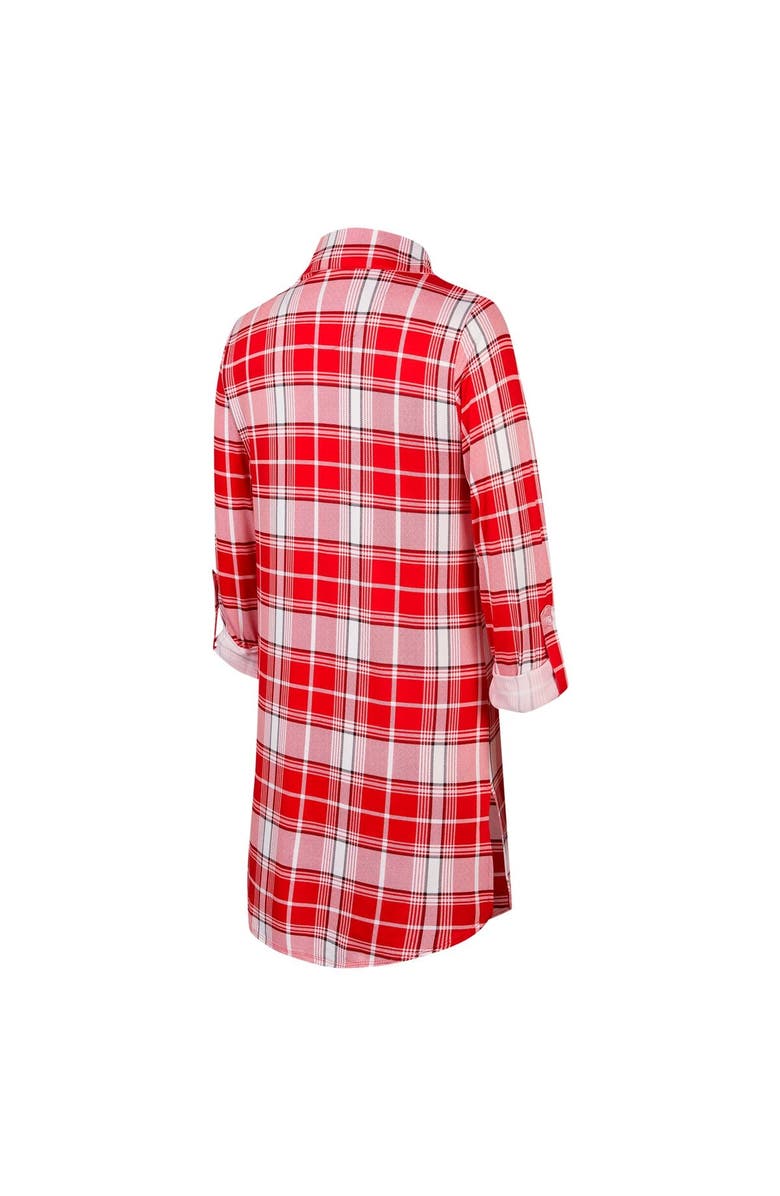 CONCEPTS SPORT Women's Concepts Sport Scarlet San Francisco 49ers Ashford Plaid Knit Nightshirt, Alternate, color, Scarlet