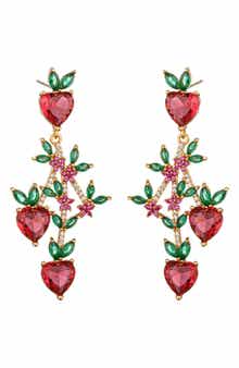 EYE CANDY LOS ANGELES Peach 18K Gold Plated Cubic Zirconia Drop Earrings