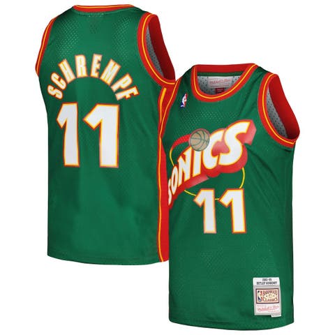 Men's Mitchell & Ness Detlef Schrempf Green Seattle SuperSonics  1995/96 Hardwood Classics Swingman Jersey