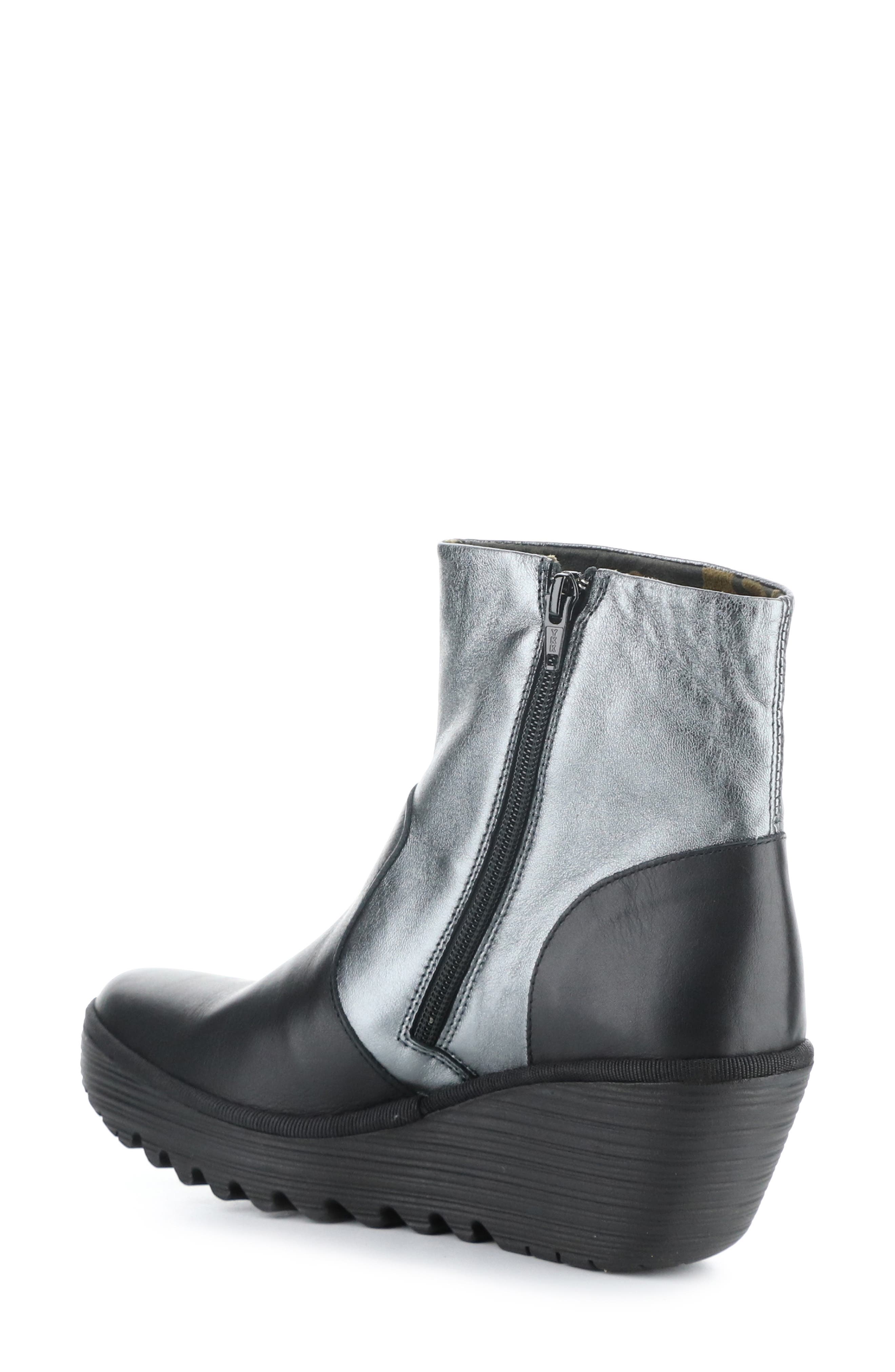 Fly London Yuxi Wedge Boot, Alternate, color, Black/ Graphite