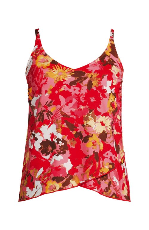 Lands' End Plus Size Tulip Hem Tankini Top In Red