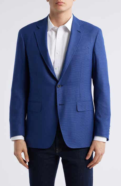 Canali Kei Trim Fit Solid Blue Impeccabile Super 130s Wool Sport Coat