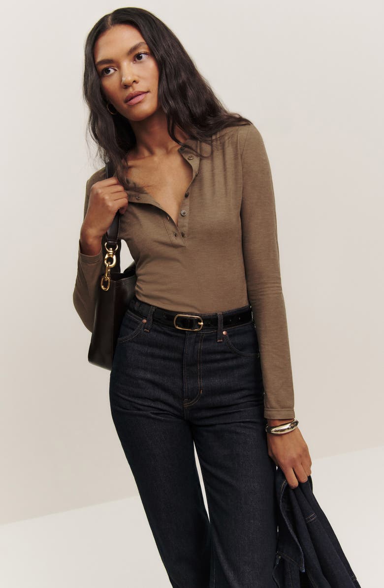 Reformation Harriet Knit Henley Top, Alternate, color, 