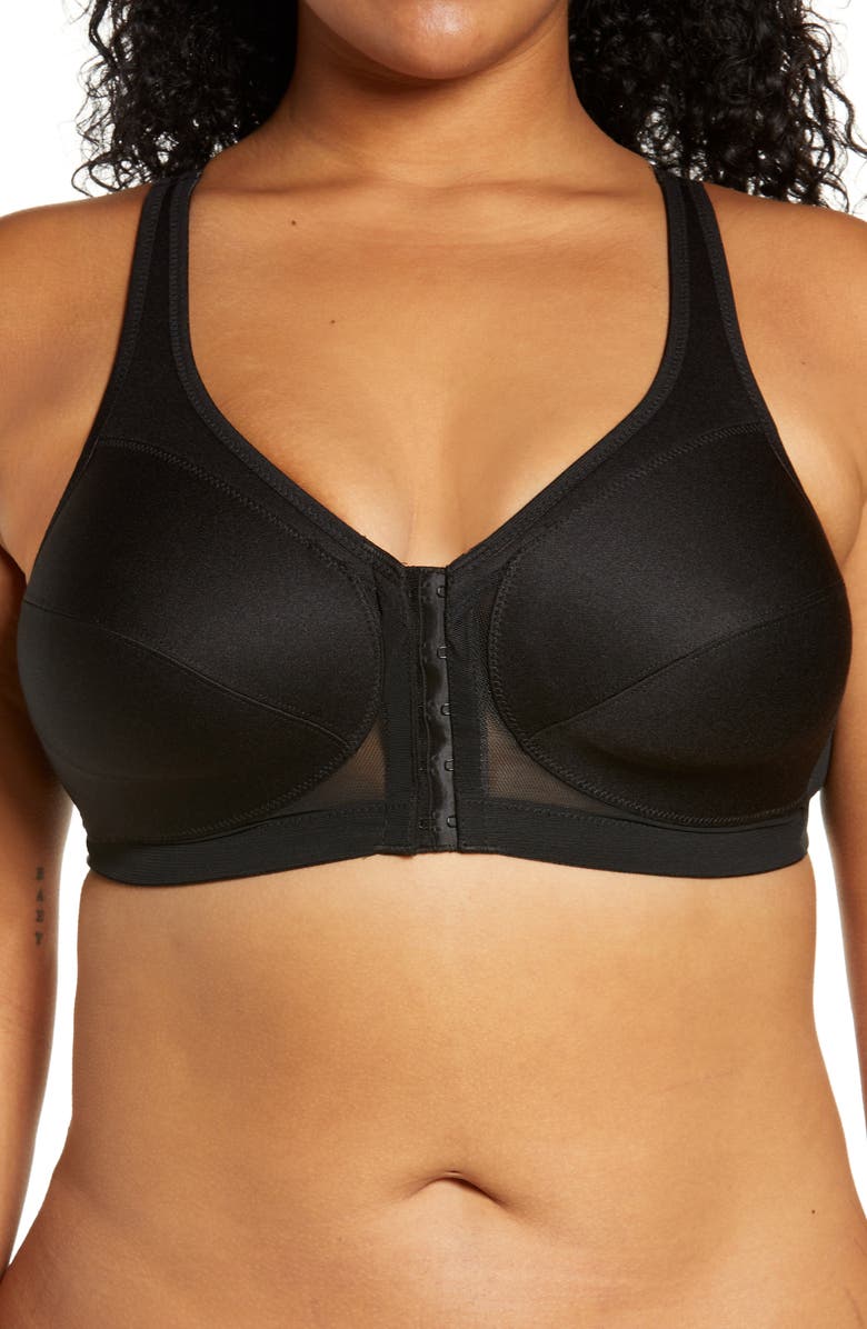 Glamorise MagicLift<sup>®</sup> Front Closure Posture Back Bra, Main, color, Black