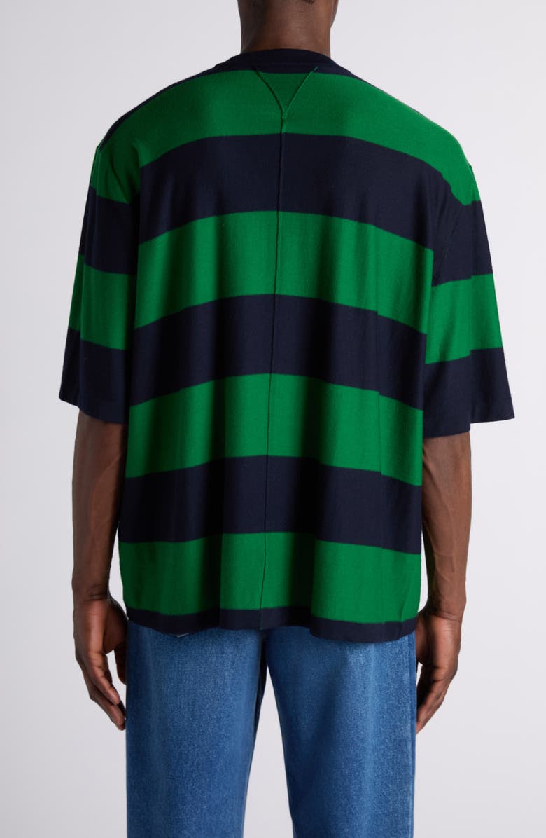 Bottega Veneta Stripe Oversize Cashmere Sweater, Alternate, color, Grass Green/ Blue