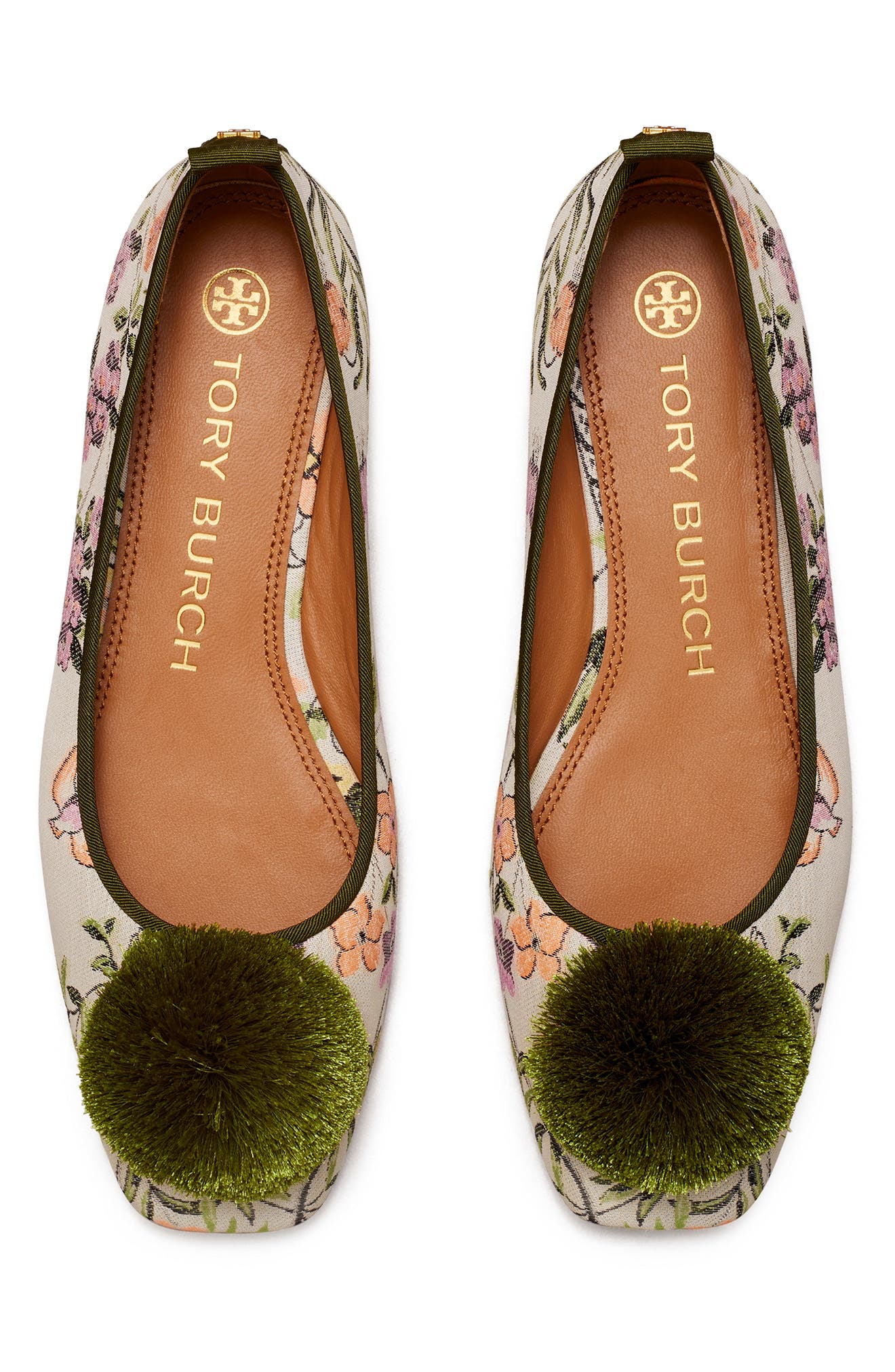 Tory Burch Pompom Ballet Flat, Alternate, color, 