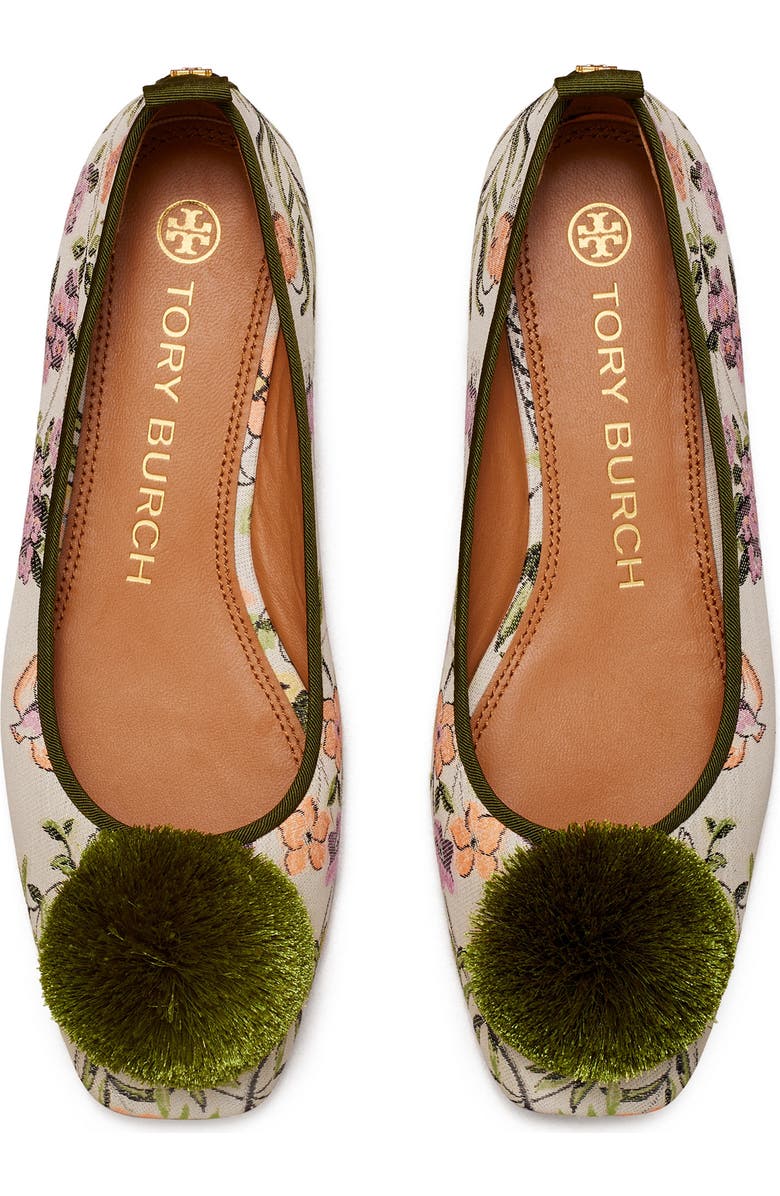 Tory Burch Pompom Ballet Flat, Alternate, color,