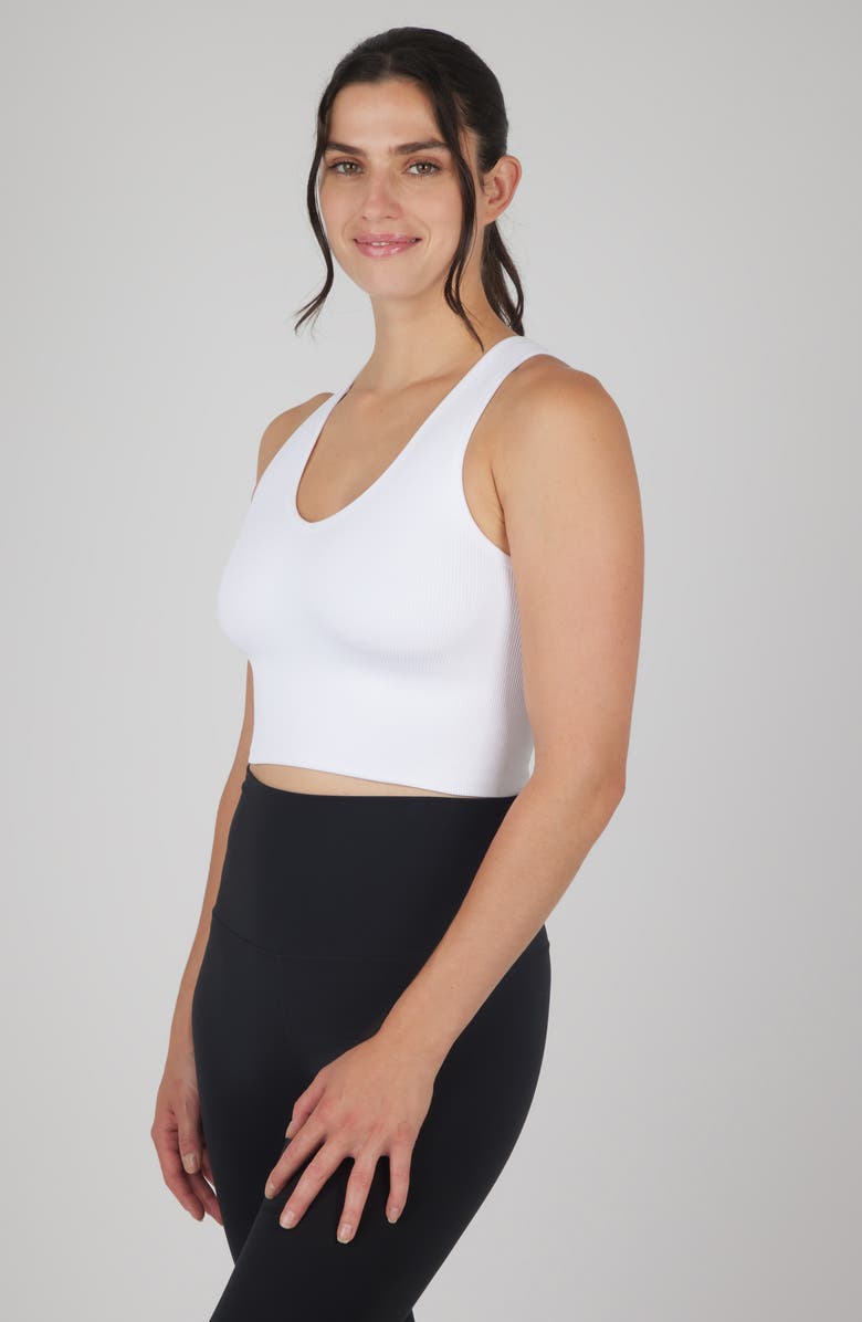 90 DEGREE BY REFLEX Seamless V-Neck Rib Crop Tank, Alternate, color,