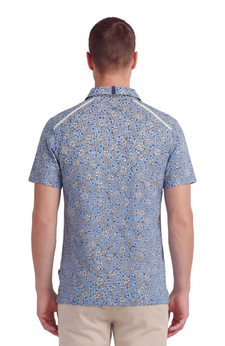 Lords of Harlech Floral Field Mens Knit Polo, Alternate, color, Floral Field Blue